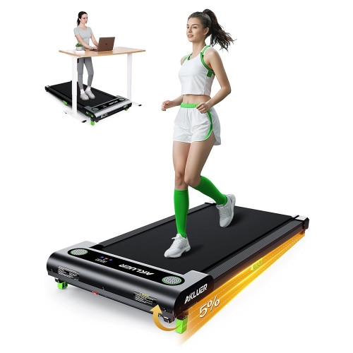 AKLUER 480L-A Sétapad és Futópad, Asztal Alá Helyezhető Walking Pad, Kézi Dőlésszögállítás, 0,6–6,4 km/h, 2,5 LE Motor, 150 kg