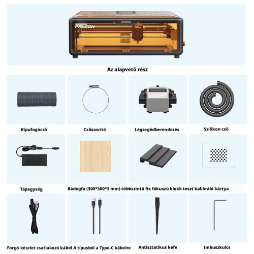 Creality Falcon A1 10W Lézergravírozó és Lézervágó Gép, CoreXY, Akár 600 mm/s, Intelligens Kamera, 305 × 381 mm Munkaterület, Zá