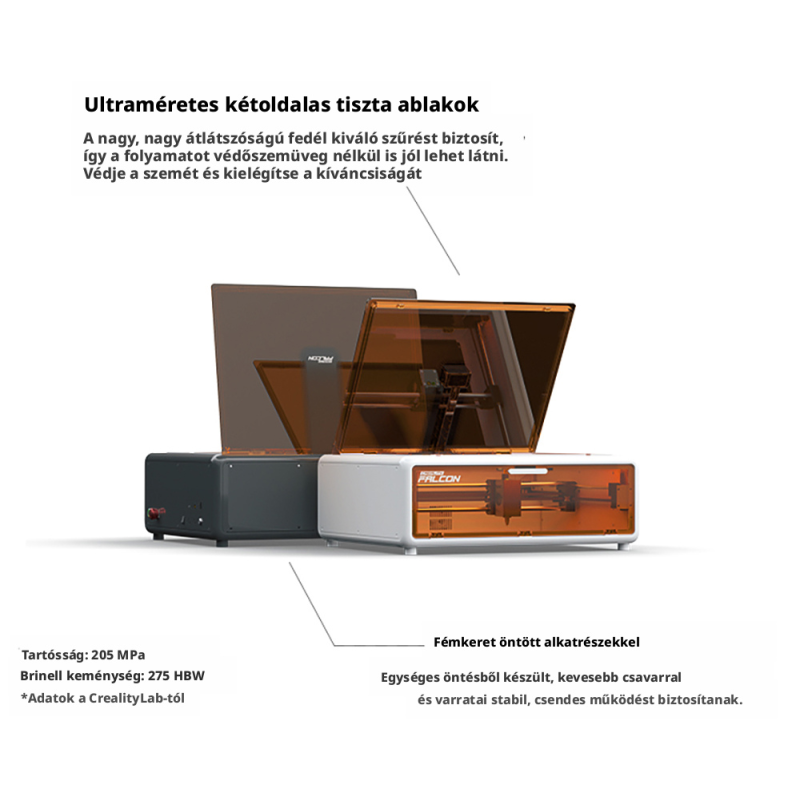 Creality Falcon A1 10W Lézergravírozó és Lézervágó Gép, CoreXY, Akár 600 mm/s, Intelligens Kamera, 305 × 381 mm Munkaterület, Zá