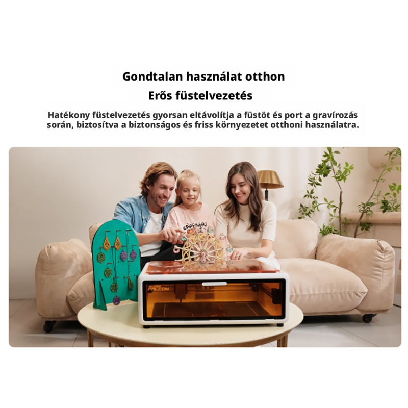 Creality Falcon A1 10W Lézergravírozó és Lézervágó Gép, CoreXY, Akár 600 mm/s, Intelligens Kamera, 305 × 381 mm Munkaterület, Zá
