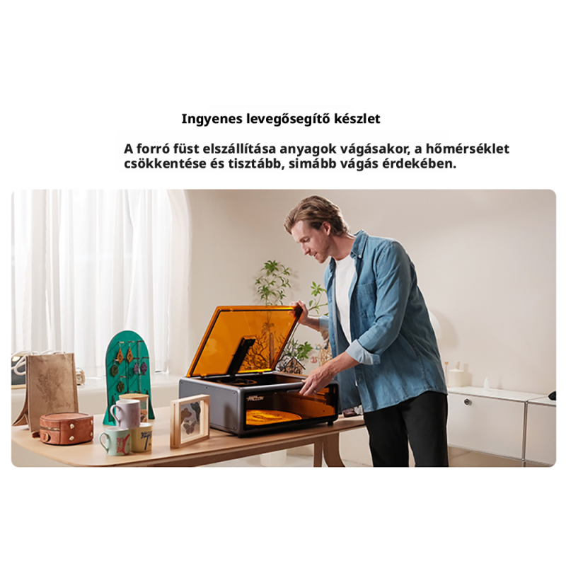 Creality Falcon A1 10W Lézergravírozó és Lézervágó Gép, CoreXY, Akár 600 mm/s, Intelligens Kamera, 305 × 381 mm Munkaterület, Zá