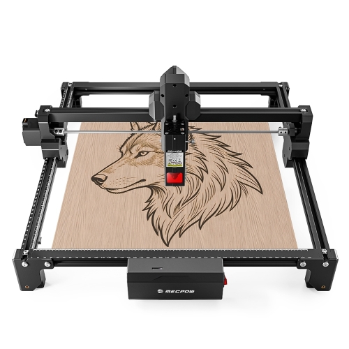 Mecpow X3S 7W Diódalézeres Lézergravírozó Gép, 360×360 mm Munkaterület, 10 000 mm/perc, 0,05×0,07 mm Lézerpont, WiFi és Type-C