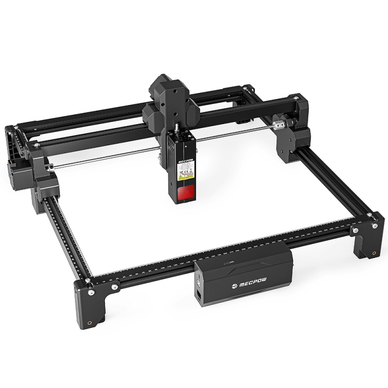 Mecpow X3S 7W Diódalézeres Lézergravírozó Gép, 360×360 mm Munkaterület, 10 000 mm/perc, 0,05×0,07 mm Lézerpont, WiFi és Type-C