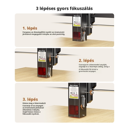 Mecpow X3S 7W Diódalézeres Lézergravírozó Gép, 360×360 mm Munkaterület, 10 000 mm/perc, 0,05×0,07 mm Lézerpont, WiFi és Type-C