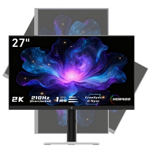 KTC H27T6 27" Gaming Monitor, QHD 2560×1440, 210 Hz, 1 ms GTG, Fast IPS, HDR400