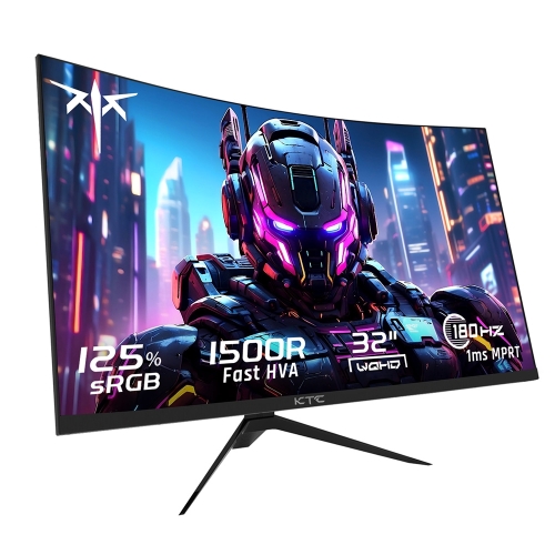 KTC H32S17 32" Ívelt Gaming Monitor, 2560×1440 QHD, 180 Hz, 1 ms MPRT, HVA, HDR10, 1500R