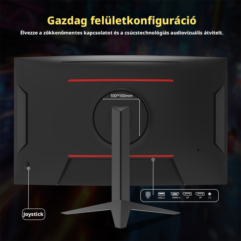 KTC H32S17 32" Ívelt Gaming Monitor, 2560×1440 QHD, 180 Hz, 1 ms MPRT, HVA, HDR10, 1500R