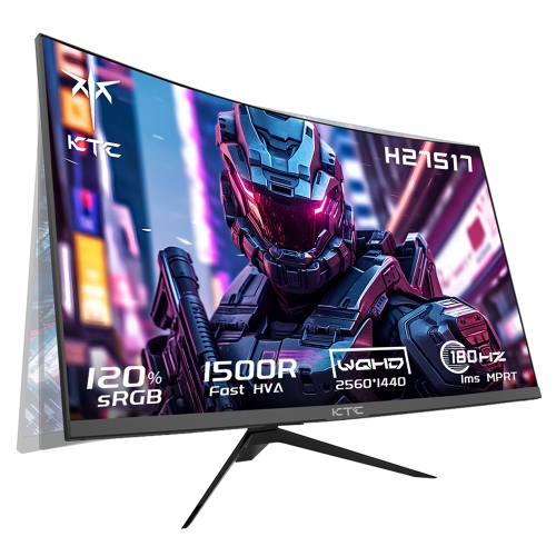 KTC H27S17 27" Ívelt Gaming Monitor, QHD 2560×1440, 180 Hz, 1 ms MPRT, HVA, HDR10, 1500R 2