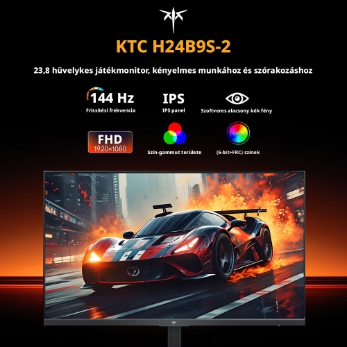 KTC H24B9S-2 23,8" Gaming Monitor, Full HD 1920×1080, 144 Hz, Fast IPS, 113% sRGB