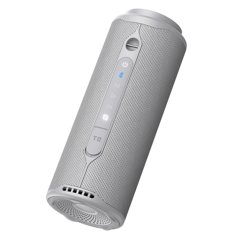 Tronsmart T8 Hordozható Bluetooth Hangszóró, 40 W, 360° Hangzás, Bluetooth 5.3, IPX7, Akár 18 Óra Üzemidő, Szürke