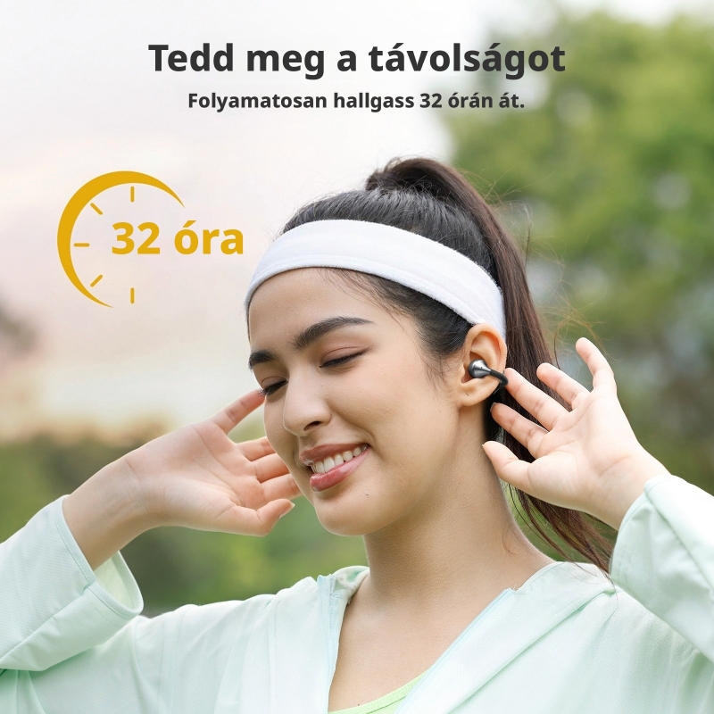 Tronsmart OpenFly Clip 2 Nyitott Kialakítású Bluetooth Fülhallgató, Hi-Res Audio, LDAC, Bluetooth 6.0, Akár 32 Óra Üzemidő, Feke