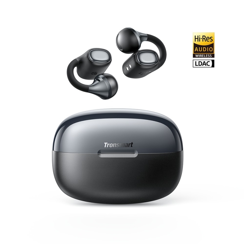 Tronsmart OpenFly Clip 2 Nyitott Kialakítású Bluetooth Fülhallgató, Hi-Res Audio, LDAC, Bluetooth 6.0, Akár 32 Óra Üzemidő, Feke