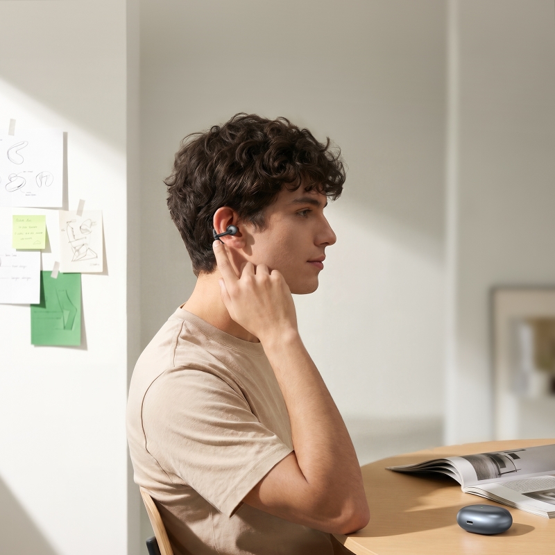 Tronsmart OpenFly Clip Nyitott Kialakítású Bluetooth Fülhallgató, Bluetooth 6.0, 11 mm, IPX5, Akár 24 Óra Üzemidő, Fekete