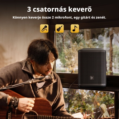 Tronsmart Hytune S1 Hordozható PA Hangrendszer, 200 W Csúcsteljesítmény, 3 Csatornás Keverő, Bluetooth 5.0, Akár 18 Óra Üzemidő