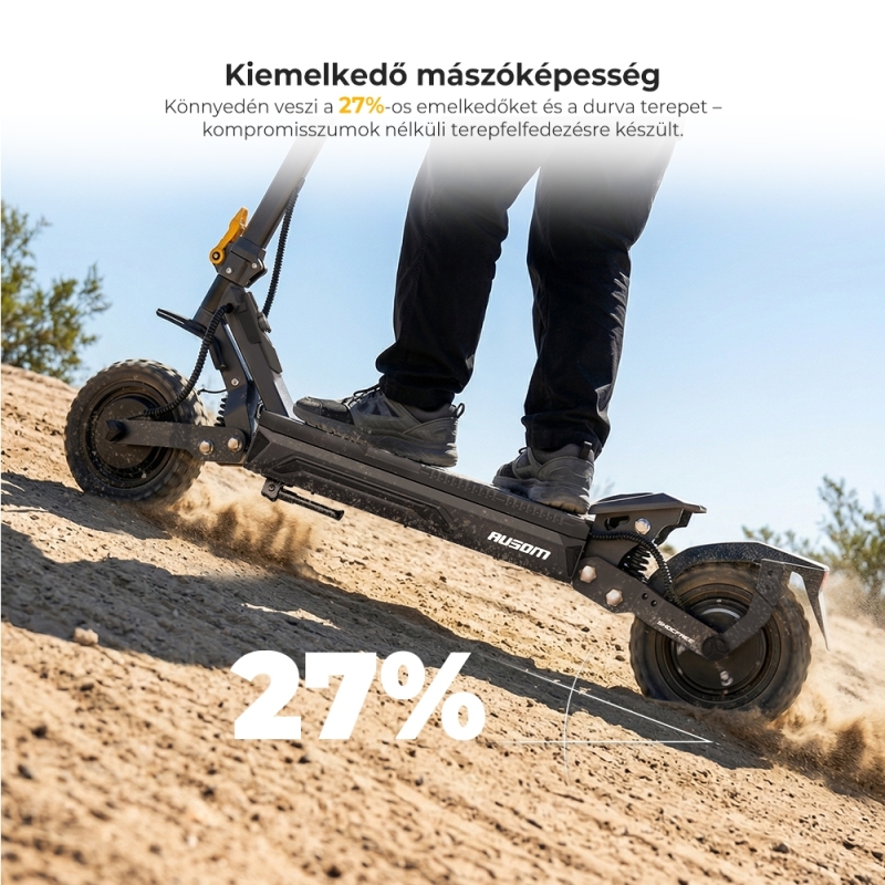 AUSOM Gosoul 2 Dual Motor Elektromos Roller, 2×1100 W, 50 km/h, Akár 70 km Hatótáv, 48 V 13,5 Ah, NFC