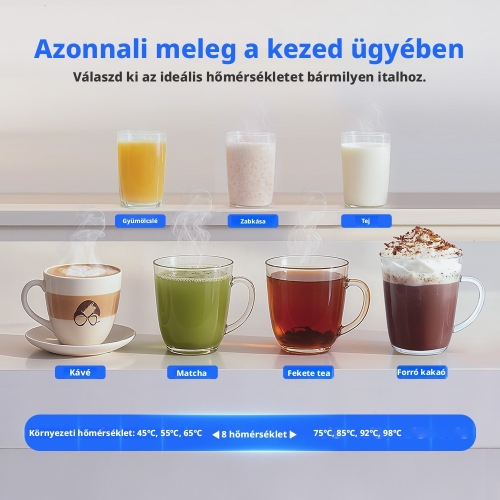 Hydrofast W100 Asztali RO Vízszűrő, 6 Fokozatú Szűrés, UV Sterilizálás, Azonnali Melegítés, 4 l Víztartály, TDS Kijelző