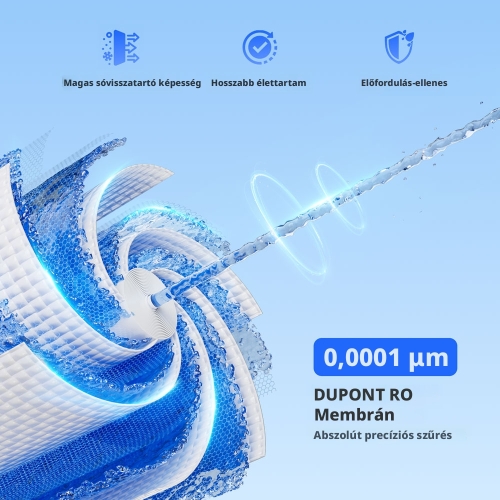 Hydrofast W100 Asztali RO Vízszűrő, 6 Fokozatú Szűrés, UV Sterilizálás, Azonnali Melegítés, 4 l Víztartály, TDS Kijelző