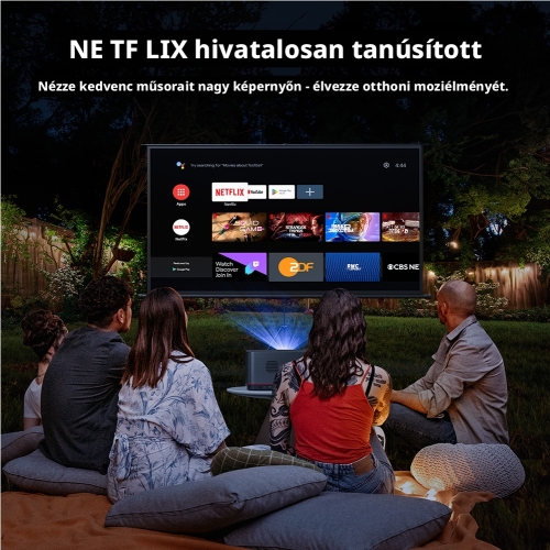 ETOE Whale Pro 2026 Okos Projektor, 1800 ANSI, Natív 1080P, Android TV 14.0, Netflix, 4K Dekódolás, Dolby Audio
